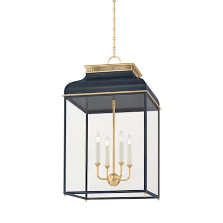 Hudson Valley Lighting Houghton 4 Light 19" Wide Taper Candle Pendant Aged Brass / Distressed Bronze