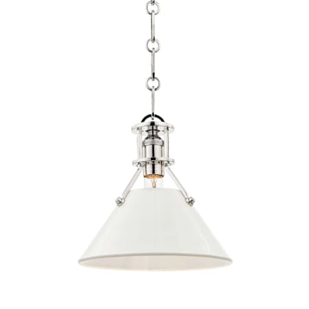 Hudson Valley Lighting Painted No.2 Single Light 10" Wide Mini Pendant Polished Nickel