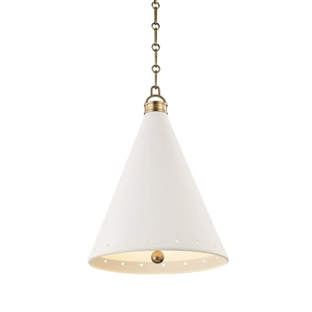 Hudson Valley Lighting Plaster No.1 Single Light 15" Wide Pendant Aged Brass