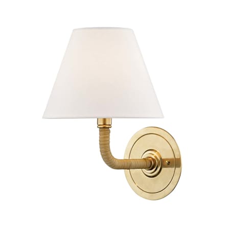 Hudson Valley Lighting Curves No.1 Single Light 12" Tall Wall Sconce Aged Brass