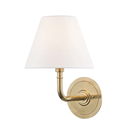 Hudson Valley Lighting Signature No.1 Single Light 11" Tall Wall Sconce Aged Brass