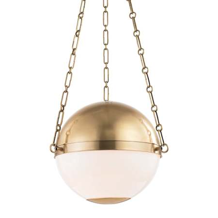 Hudson Valley Lighting Sphere No.2 2 Light 17" Wide Pendant Aged Brass