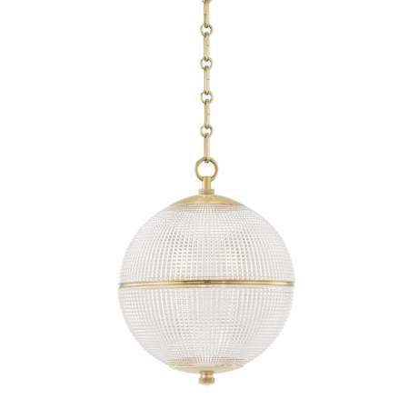 Hudson Valley Lighting Sphere No. 3 13" Wide Pendant Aged Brass