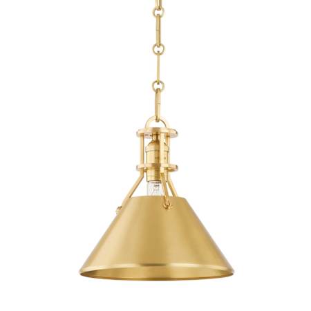 Hudson Valley Lighting Metal No. 2 6" Wide Mini Pendant Aged Brass