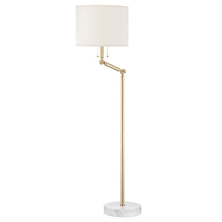 Hudson Valley Lighting Essex 2 Light 53" Tall Swing Arm Floor Lamp Aged Brass