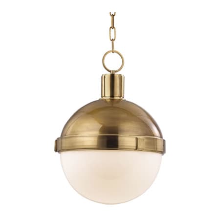 Hudson Valley Lighting Lambert Single Light 15" Wide Pendant Aged Brass