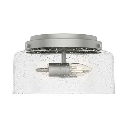 Hunter Hartland 2 Light 12" Wide Flush Mount Drum Ceiling Fixture Matte Silver