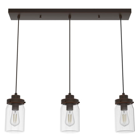 Hunter Devon Park 3 Light 5" Wide LED Linear Pendant Onyx Bengal