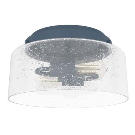 Hunter Hartland 2 Light 12" Wide Flush Mount Drum Ceiling Fixture Indigo Blue