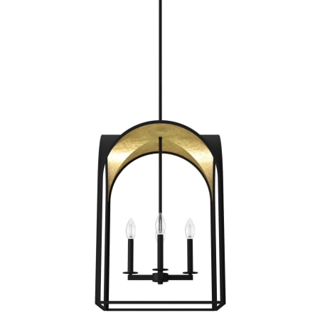 Hunter Dukestown 4 Light 19" Wide Taper Candle Pendant Natural Iron / Gold Leaf