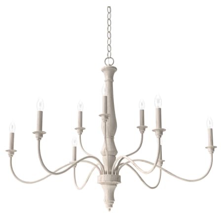 Hunter Teren 9 Light 40" Wide Taper Candle Chandelier Distressed White