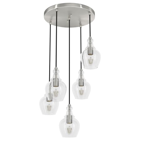 Hunter Maple Park 5 Light 20" Wide Multi Light Pendant Brushed Nickel