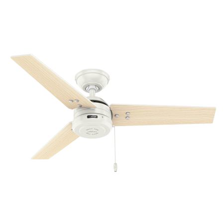 Hunter Cassius 44" 3 Blade Indoor / Outdoor Ceiling Fan with Pull Chain Included Fresh White