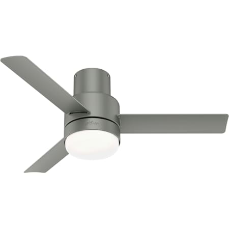 Hunter Gilmour 44" 3 Blade LED Indoor / Outdoor Hugger SureSpeed Ceiling Fan with Remote Control Matte Silver