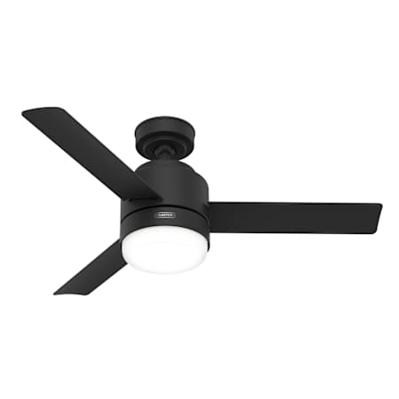 Hunter Gilmour 44" 3 Blade Indoor / Outdoor LED SureSpeed Ceiling Fan with White Glass Shade Matte Black