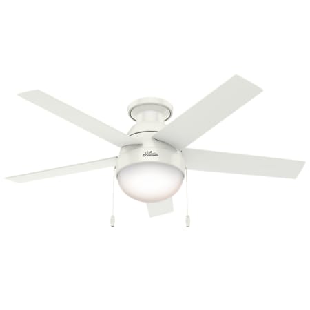 Hunter Anslee 46" 5 Blade Hugger Indoor Ceiling Fan with Reversible Blades and LED Light Kit Fresh White