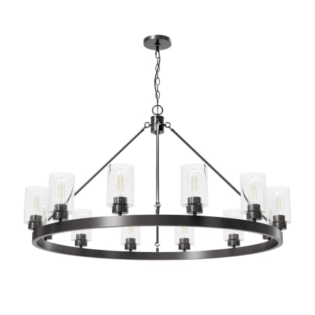 Hunter Hartland 12 Light 44" Wide Ring Chandelier Noble Bronze