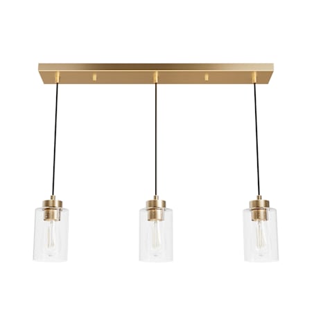 Hunter Hartland 3 Light 27" Wide Linear Pendant Alturas Gold