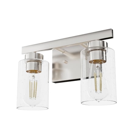 Hunter Hartland 2 Light Vanity Light with Shades Brushed Nickel