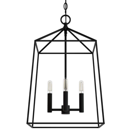 Hunter Fair Oaks 4 Light 14" Wide Pendant Flat Matte Black