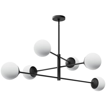 Hunter Hepburn 6 Light 33" Wide Sputnik Chandelier Matte Black