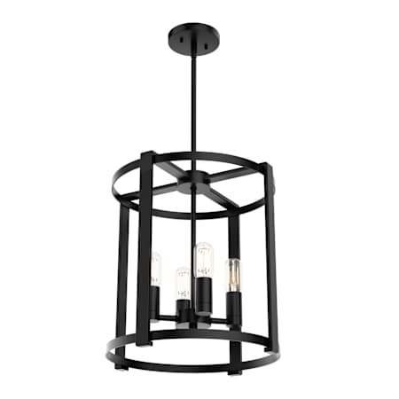 Hunter Astwood 4 Light 16" Wide Ring Chandelier Matte Black