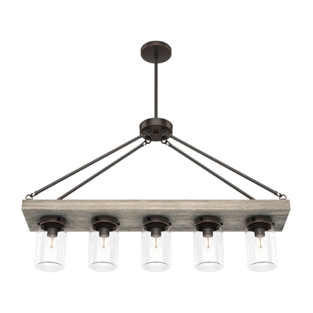 Hunter Devon Park 5 Light 38" Wide Linear Chandelier Onyx Bengal