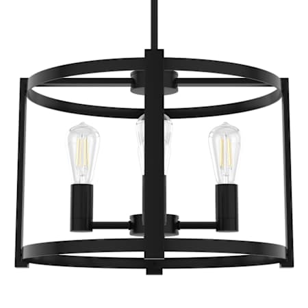 Hunter Astwood 4 Light 18" Wide LED Drum Chandelier Matte Black