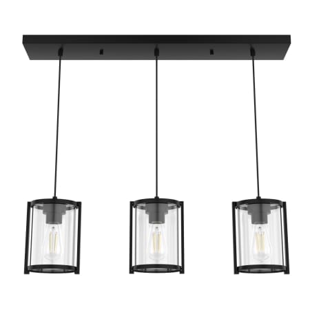 Hunter Astwood 3 Light 29" Wide LED Linear Pendant Matte Black