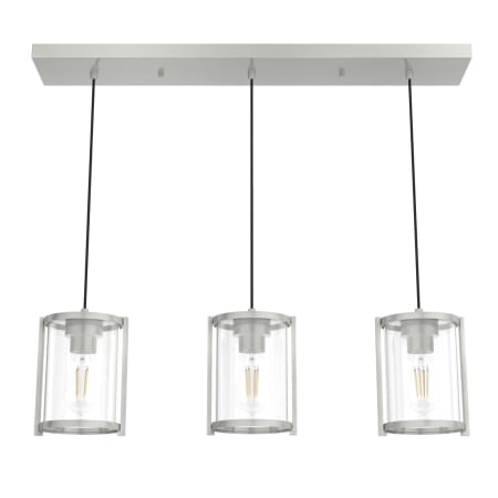 Hunter Astwood 3 Light 29" Wide LED Linear Pendant Brushed Nickel