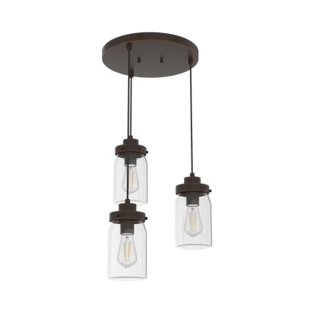 Hunter Devon Park 3 Light 15" Wide LED Multi Light Pendant Onyx Bengal