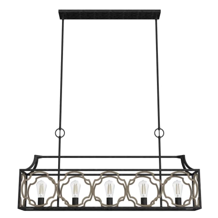 Hunter Stone Creek 5 Light 44" Wide LED Linear Chandelier French Oak