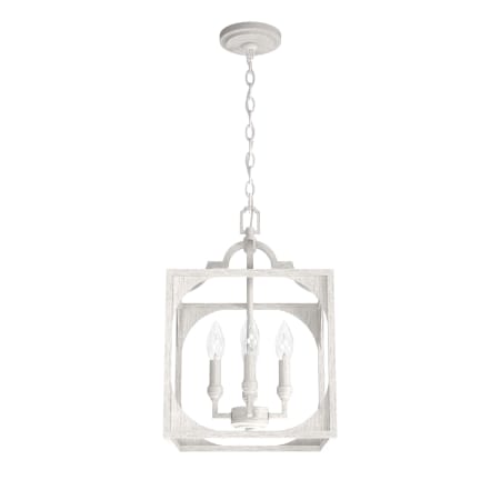 Hunter Highland Hill 4 Light 12" Wide Taper Candle Pendant Distressed White