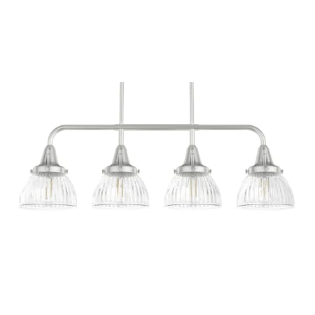 Hunter Cypress Grove 4 Light 33" Wide Linear Chandelier Brushed Nickel