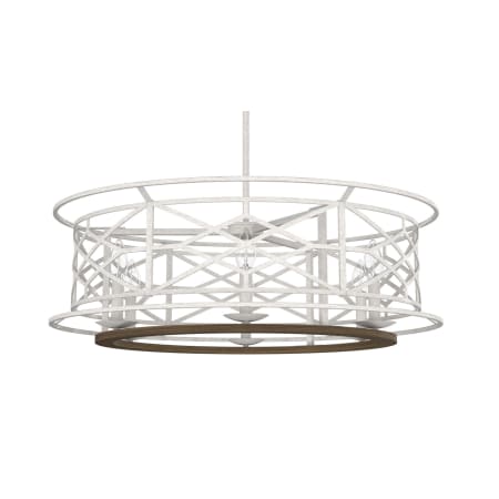 Hunter Langwood 6 Light 30" Wide Taper Candle Pendant Distressed White