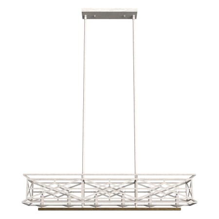 Hunter Langwood 6 Light 41" Wide LED Taper Candle Linear Chandelier Distressed White