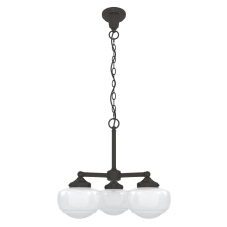 Hunter Saddle Creek 3 Light 21" Wide Chandelier with White Glass Shades Noble Bronze