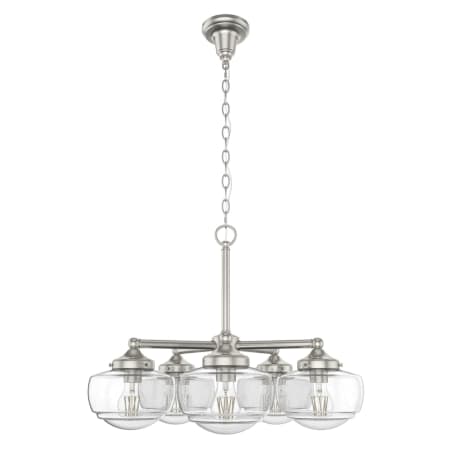 Hunter Saddle Creek 5 Light 24" Wide Chandelier with Clear Glass Shades Brushed Nickel