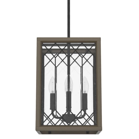 Hunter Chevron 4 Light 11" Wide Taper Candle Pendant with Clear Seeded Glass Shade Rustic Iron
