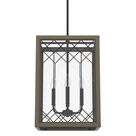 Hunter Chevron 4 Light 14" Wide Taper Candle Multi Light Pendant with Clear Glass Shade Rustic Iron