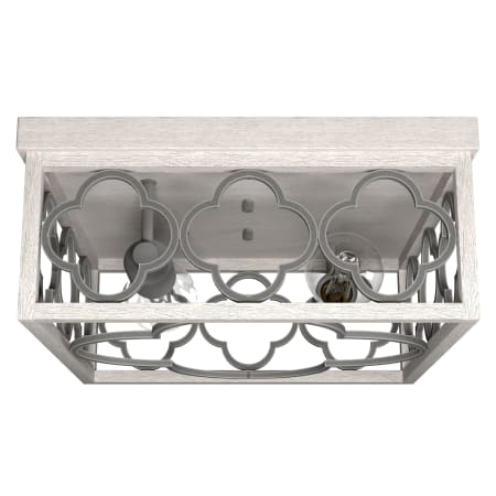 Hunter Gablecrest 2 Light 14" Wide Flush Mount Square Ceiling Fixture Distressed White