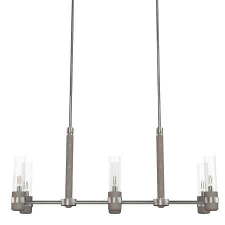 Hunter River Mill 6 Light 37" Wide Chandelier with Clear Seeded Glass Shades Brushed Nickel