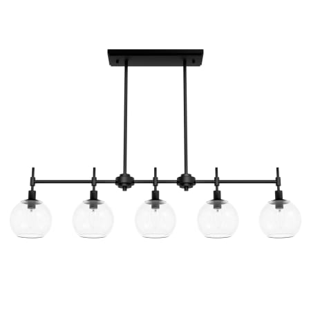 Hunter Xidane 5 Light 43" Wide Linear Chandelier Matte Black
