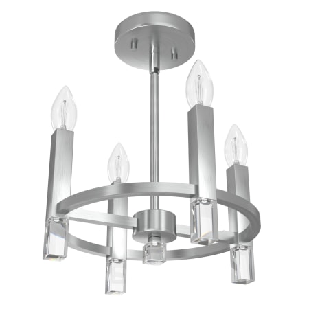 Hunter Sunjai 4 Light 12" Wide Semi-Flush Ceiling Fixture Brushed Nickel