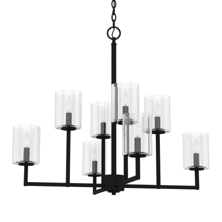 Hunter Kerrison 8 Light 31" Wide Candle Style Chandelier with Shades Natural Iron