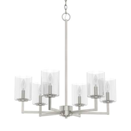 Hunter Kerrison 6 Light 25" Wide Candle Style Chandelier Brushed Nickel