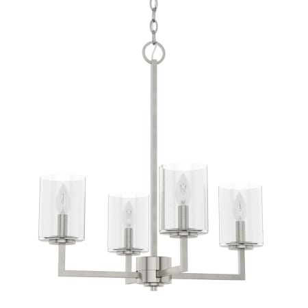 Hunter Kerrison 4 Light 21" Wide Candle Style Chandelier Brushed Nickel
