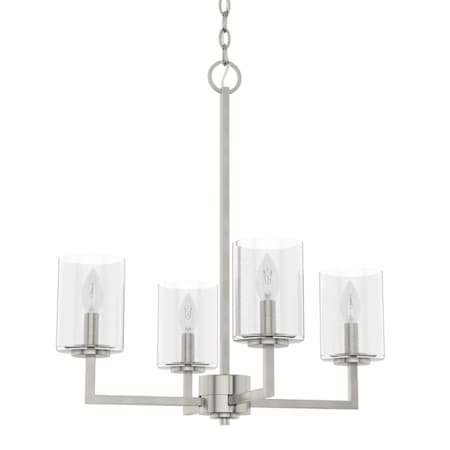Hunter Kerrison 4 Light 21" Wide Candle Style Chandelier Brushed Nickel