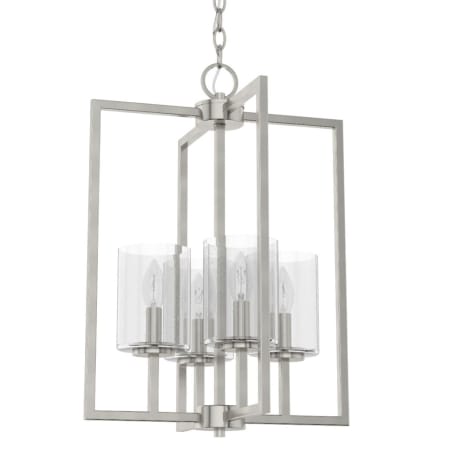 Hunter Kerrison 4 Light 15" Wide Pillar Candle Multi Light Pendant with Clear Seeded Glass Shade Brushed Nickel