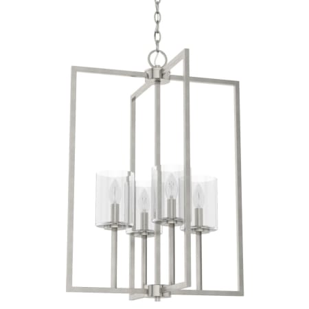 Hunter Kerrison 4 Light 19" Wide Pillar Candle Multi Light Pendant with Clear Seeded Glass Shade Brushed Nickel